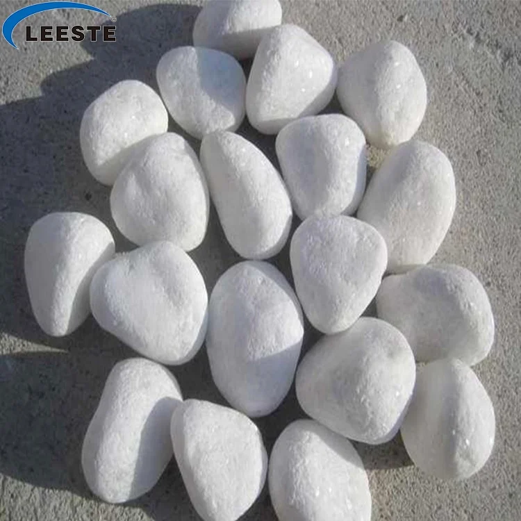 Factory sale Tumbled Snow white gravel stone for Garden decoration