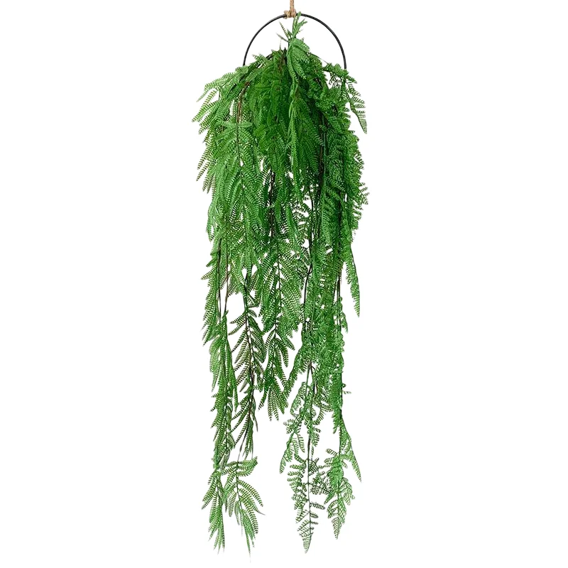 High Simulation Faux Green Hanging Plant Artificial Ferns With 30 Leaves For Home Wedding Decoration