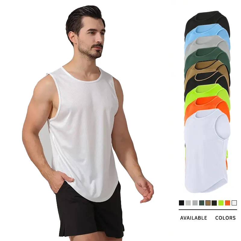 Custom sleeveless men shirt sports running vest casual gym man t-shirts for fitness