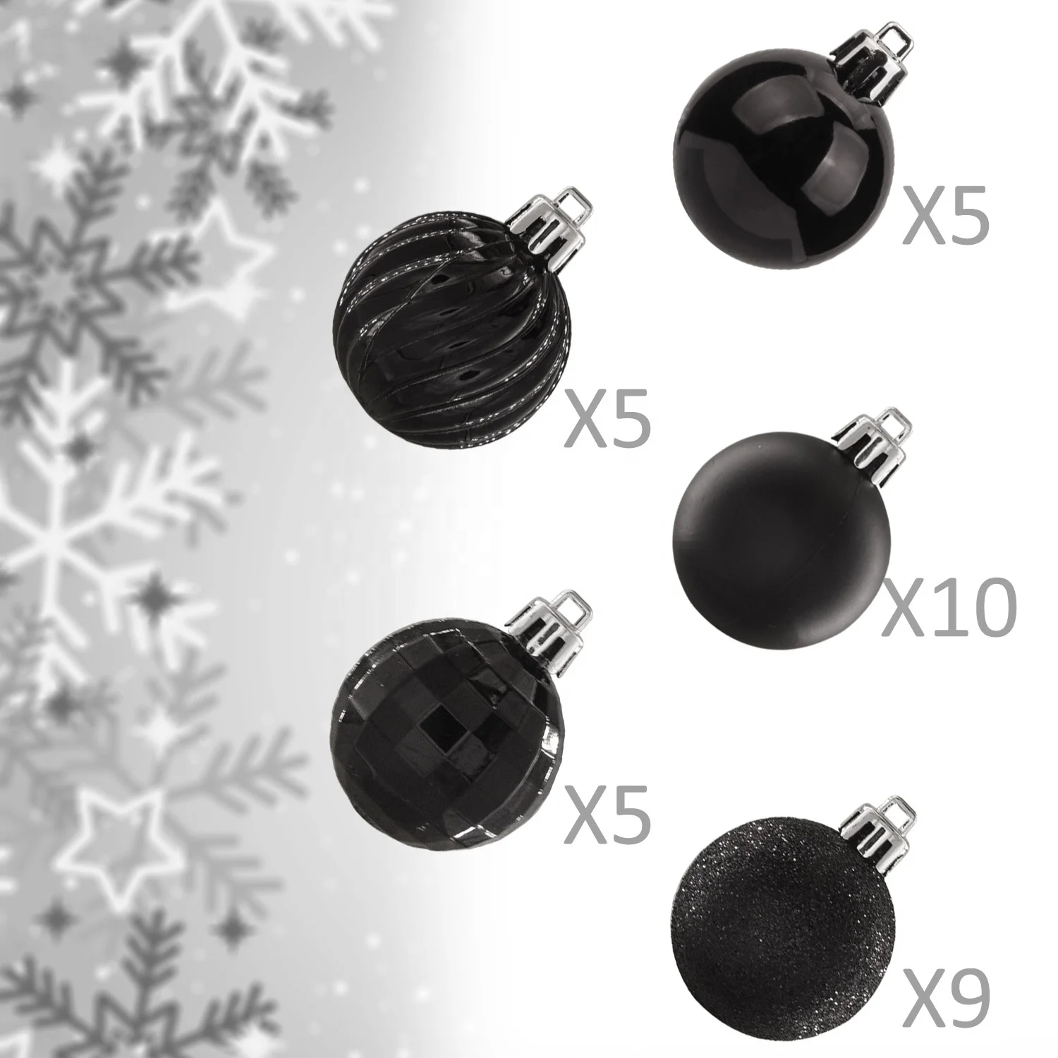graduation decoration hanging balls plastic ball set 40mm 60mm 80mm 100mm Black graduation decoration