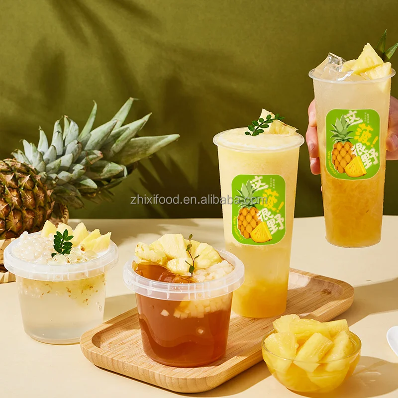 2024 Новое поступление 850 г консервированных кусочков ананаса в сиропе из Китая для приготовления фруктового чая или десертных начинок