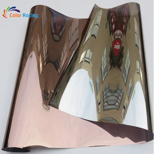 High privacy window film day and night home glass decoration PET solar control tinting film with one way vision mirror green