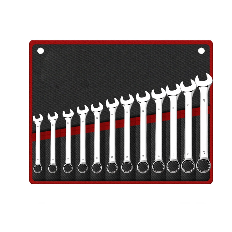 23PC Silver Multifunctional Ratchet Torque Force Hand Combination Tool Wrench Set