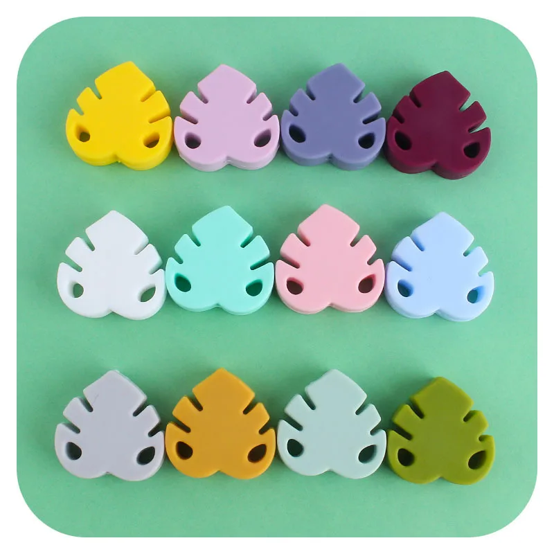 Wholesale Bpa Free Leaf Shape Nursing Accessories Silicone Diy Making Teething Beads