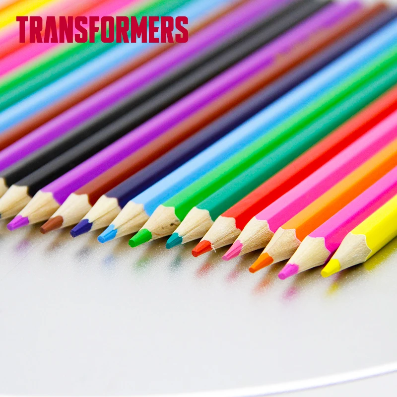 wholesale 24 color natural wooden pencils set for kids study and painting