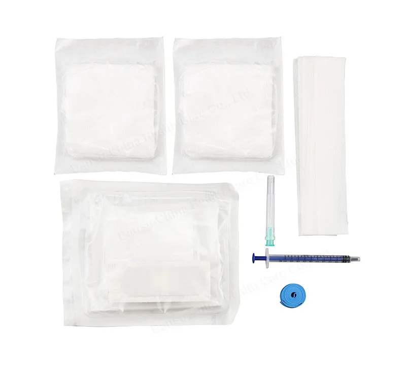 Disposable sterile dialysis on off catheter kit for hemodialysis dressing kits