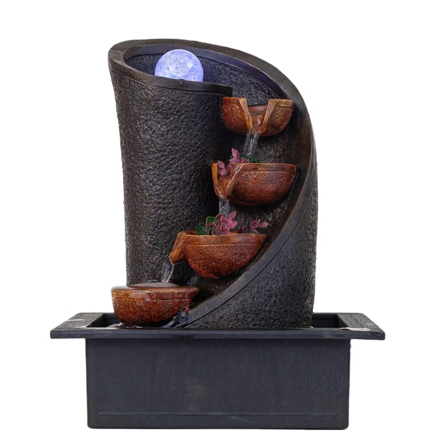 23*31*42 cm Indoor Tabletop Small Resin French Antique Table Craft and Gift Home Decor Waterfall Deco Fountain