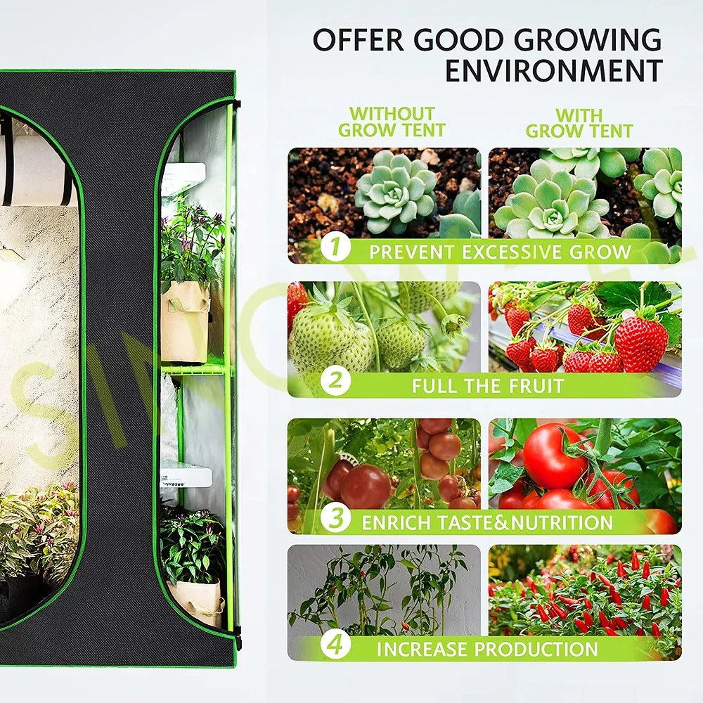 SINOWELL Hydroponics Fabric Grow Tent 80x80x160 100x100x200 240x120x200 240x240x200