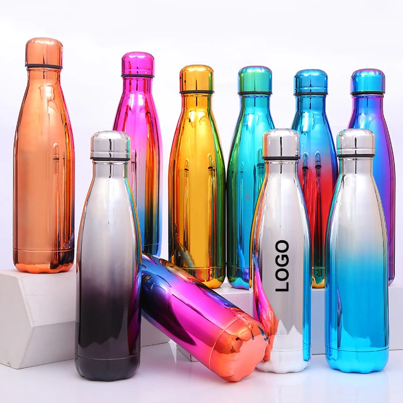
 304 stainless steel water bottle gift water cup customized electroplating coke bottle thermos  
