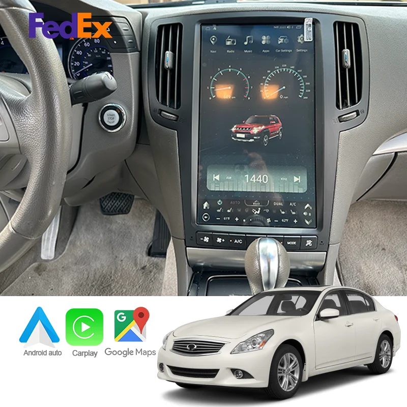 G35 G37 Car Multimedia Carplay Auto Android Radio Tesla Style Vertical Touch Screen For Infiniti G35 G37 Coupe Navigation & Gps