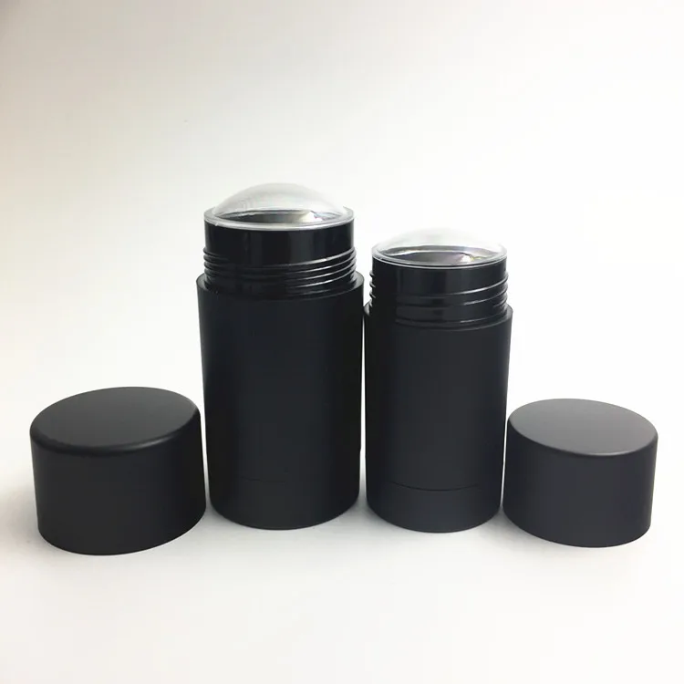 6g/15g/30g/50g/75g rubber finish matte black round twist up cosmetic empty  deodorant stick container