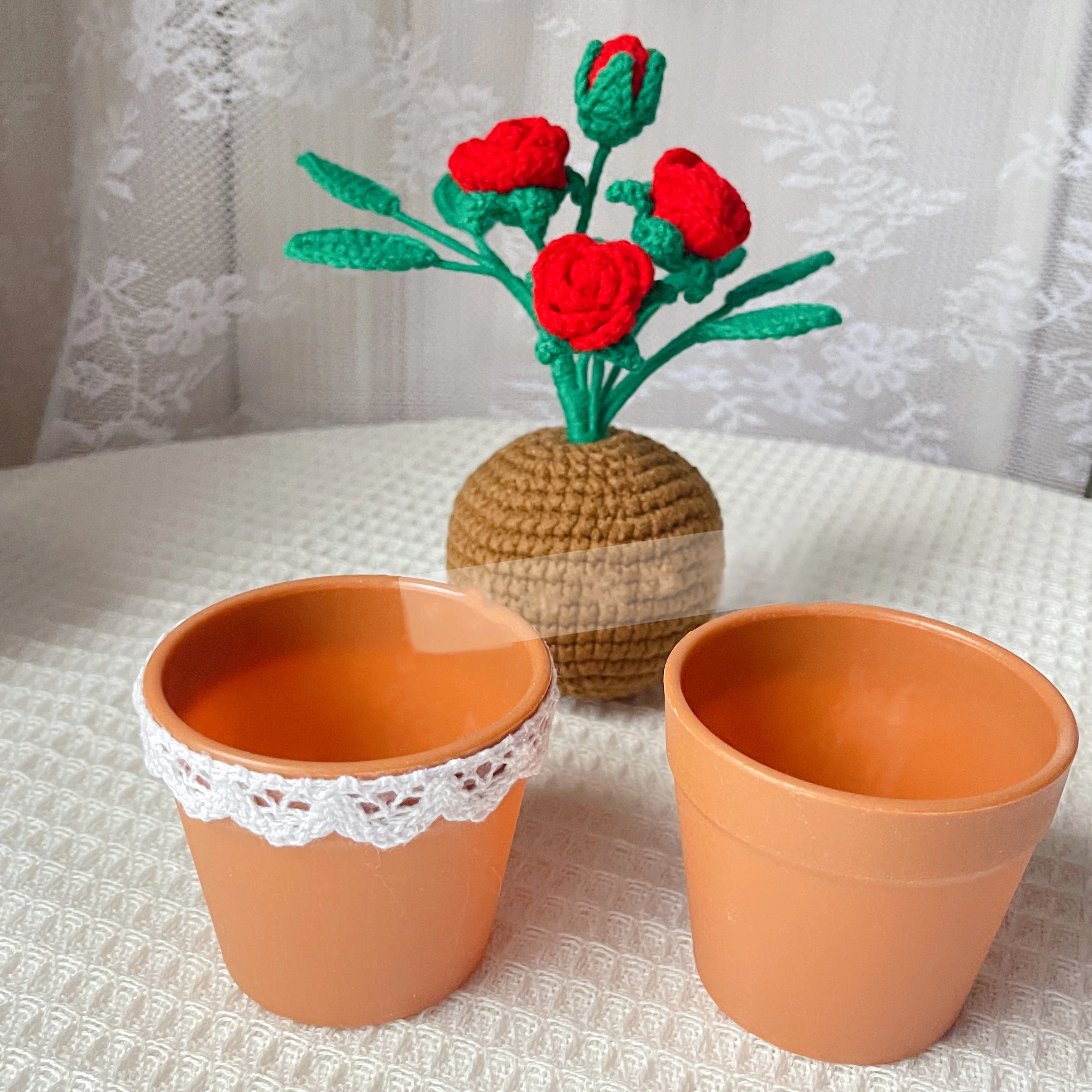 Вязаный цветок YICAI ручной работы Подсолнух шерстяная игла вязаный крючком украшение для автомобиля дома