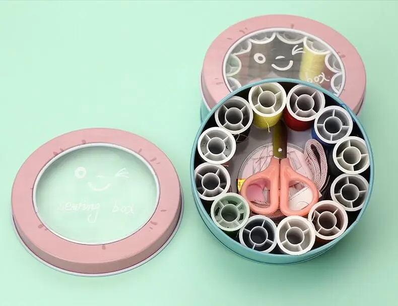 F1-392 Metal Box Mini Sewing Set Travel Home Storage Sewing kit Set Box