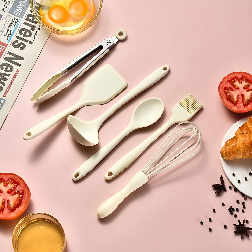 All-in-One Mini Silicone Non-Stick Kitchen Set 6 Piece Cooking Tool and Baking Gadgets Including Shovel Spoon for Home Use