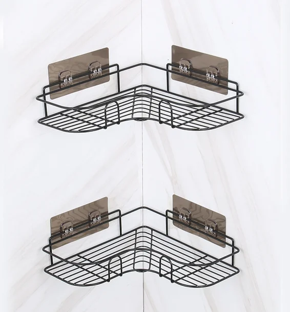 Bathroom Shelf Kitchen Triangle Shelf Non-Perforated Shower Wall-Mounted Shampoo Shelf With Suction Cup Bathroom