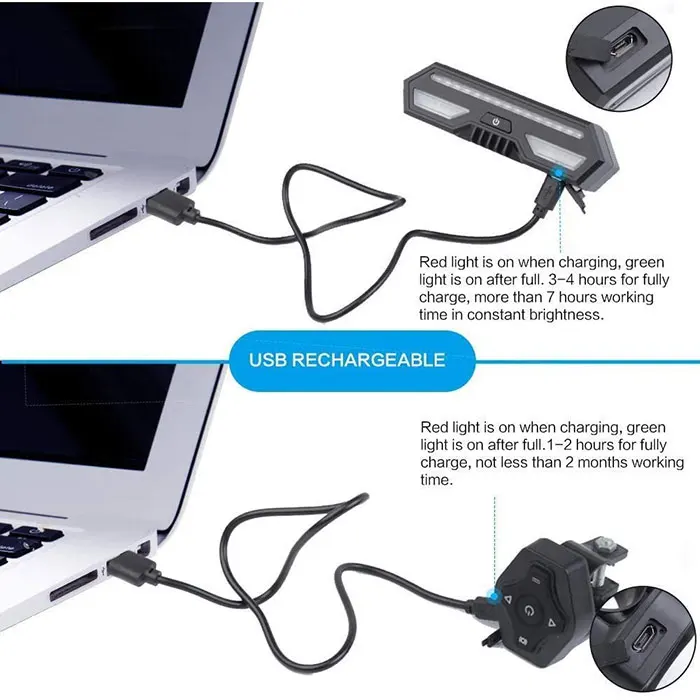 Wireless Bike Rear Light laser tail lamp Smart USB Rechargeable Cycling Accessories Remote Turn led Bicycle Lights