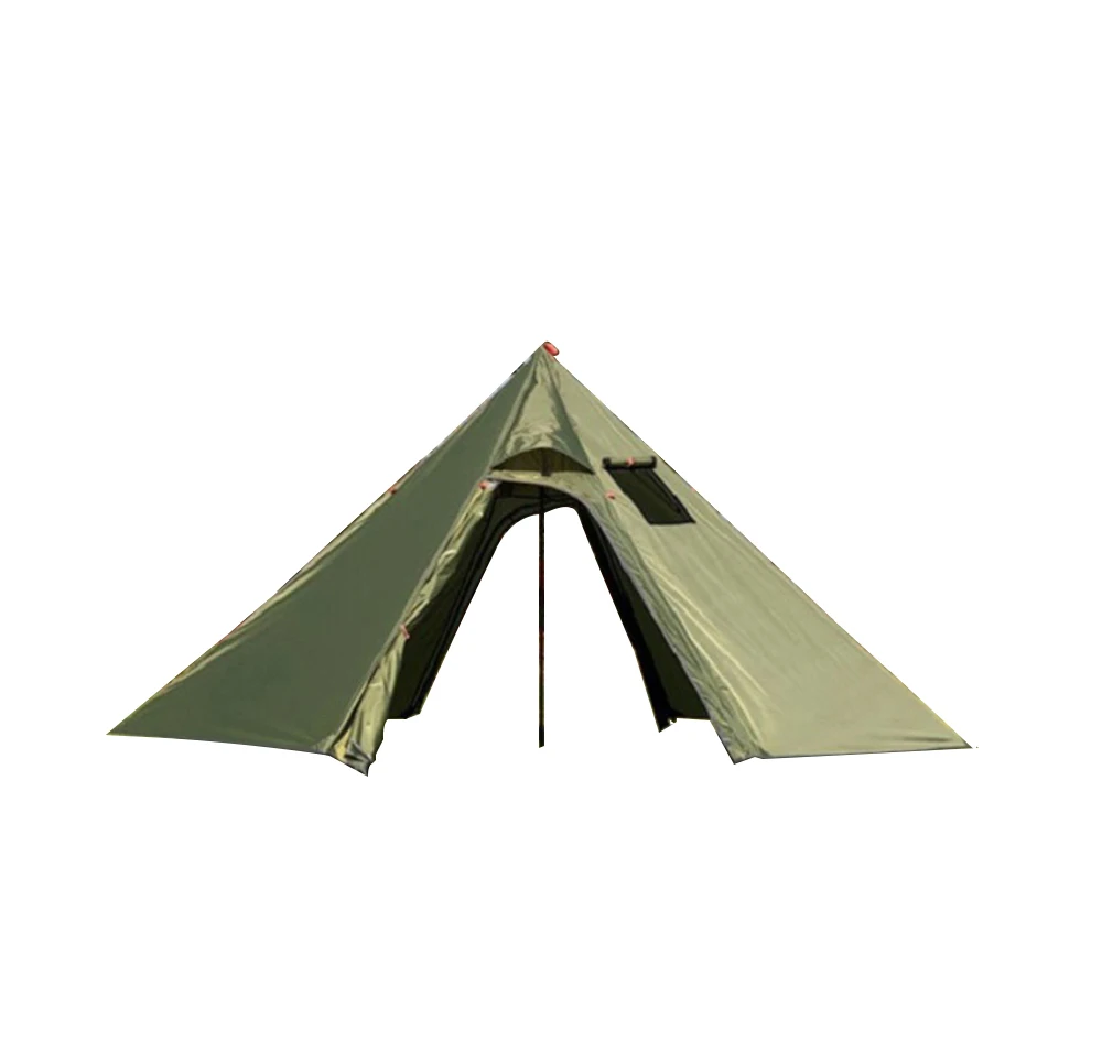 DANCHEL OUTDOOR 4 season green portable Octagonal pyramid waterproof tent with fire-proof roof stove jacket hole