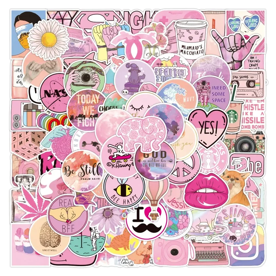 NO MOQ Custom Stickers Waterproof Die Cut Logo Anime Adhesive Vinyl PVC Stickers For Guitar Luggage Decoration