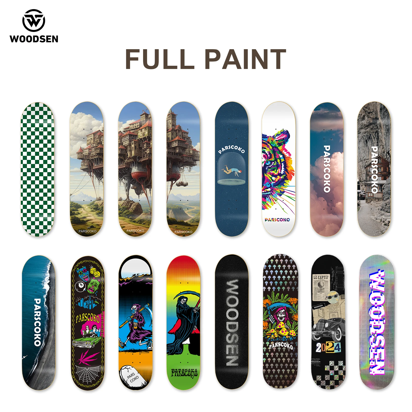 Wholesale Custom Blank Skate Board deck Foil Film Skateboard Decks