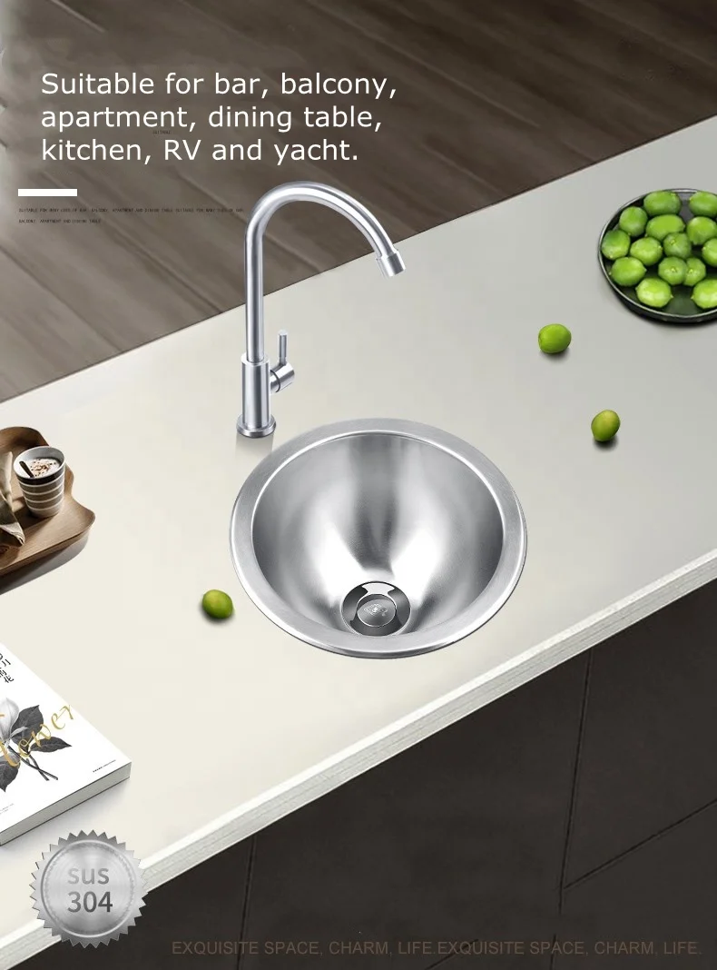 wash hand basin polishing small round 304 stainless steel automatic wash hand basin