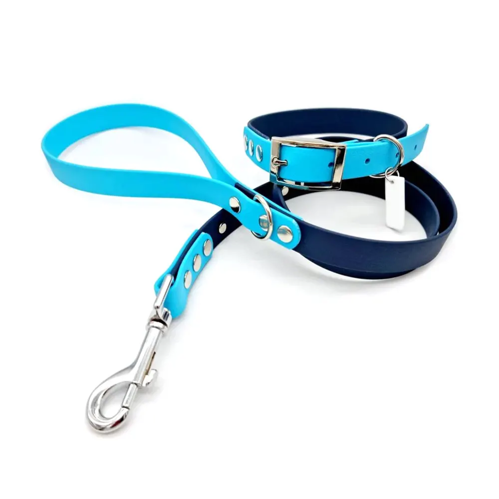 Wholesale Fashion Pet Product Custom Silicone PVC TPU Coated Fancy Waterproof Pet Collar And Leash