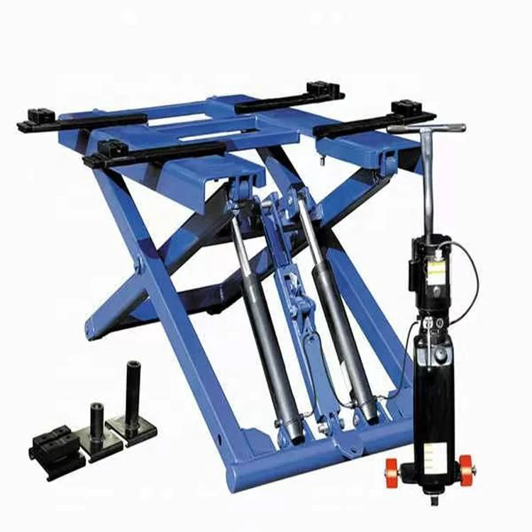 Low profile CE certificated 6000 lbs capacity double cylinder portable scissor auto lift