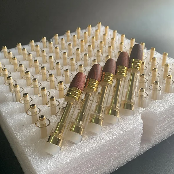 2020 New Hot selling CBD Vape Tank 0.5/1.0/0.8/0.9ml glass ceramic vape cartridge with wood tip cbd oil cartridge tank