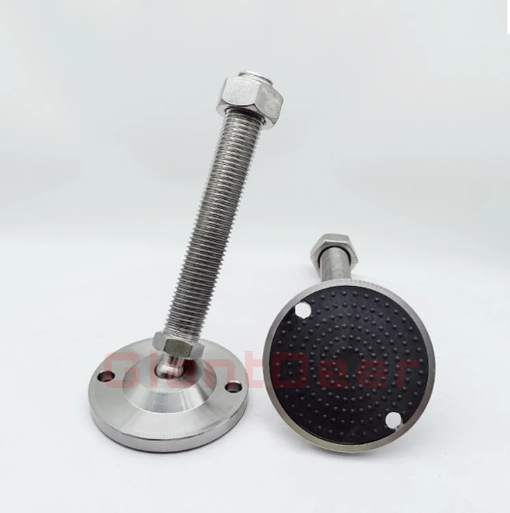Customized 40mm ~150mm Diameter Zinc Plated Stainless Steel M16 Rubber Adjustable Screw Leveling Feet Bolt