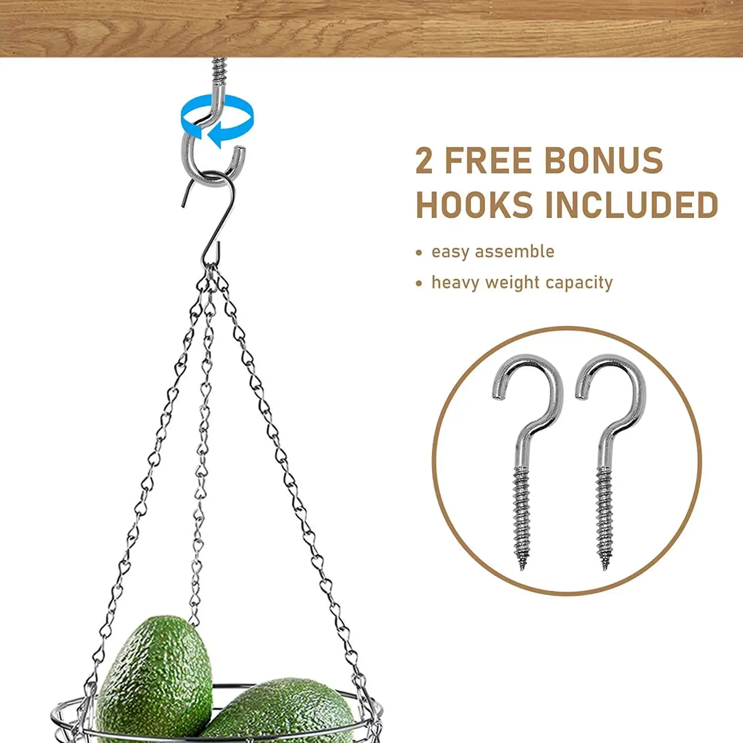 Metal Wire Basket Vegetable Storage Rack Wire Modern Heavy Duty 3 Tiers Racks Steel Storage Shelf Fruit Basket