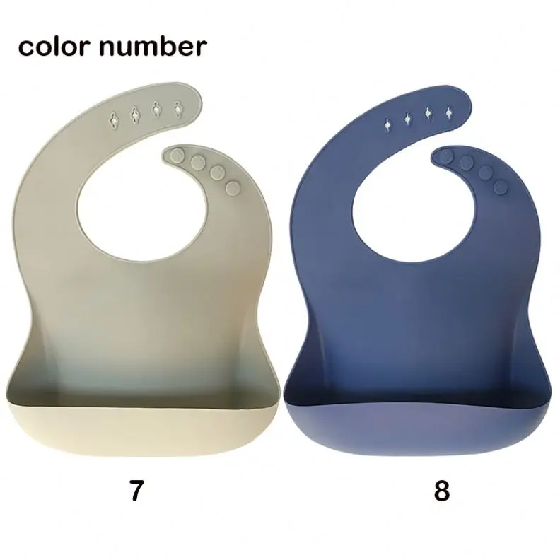 Silicone baby food supplement high-quality environmental customized waterproof bisphenol A silicone baby bib