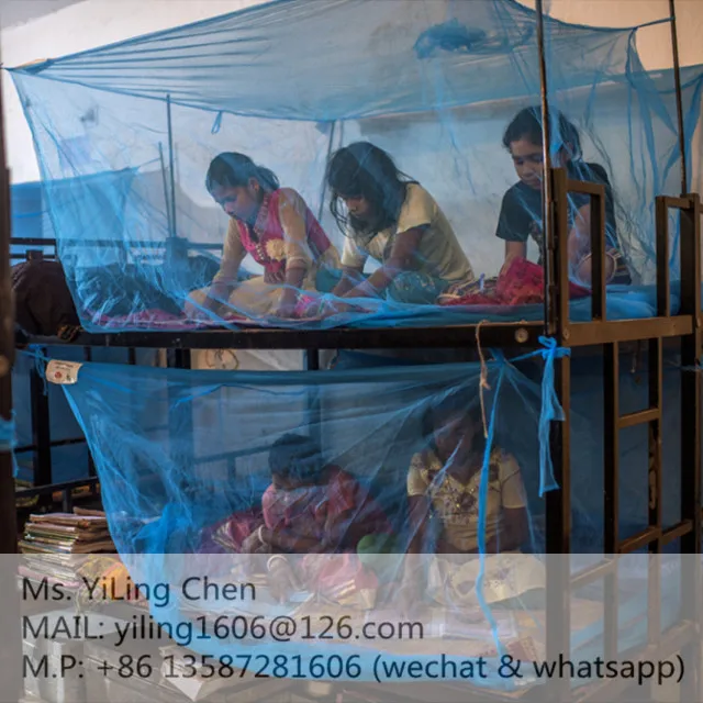 WHOPES одобренные инсектицидные обработанные школьные одноместные и двухъярусные прямоугольные противомоскитные сетки для детей и студентов двухъярусная кровать