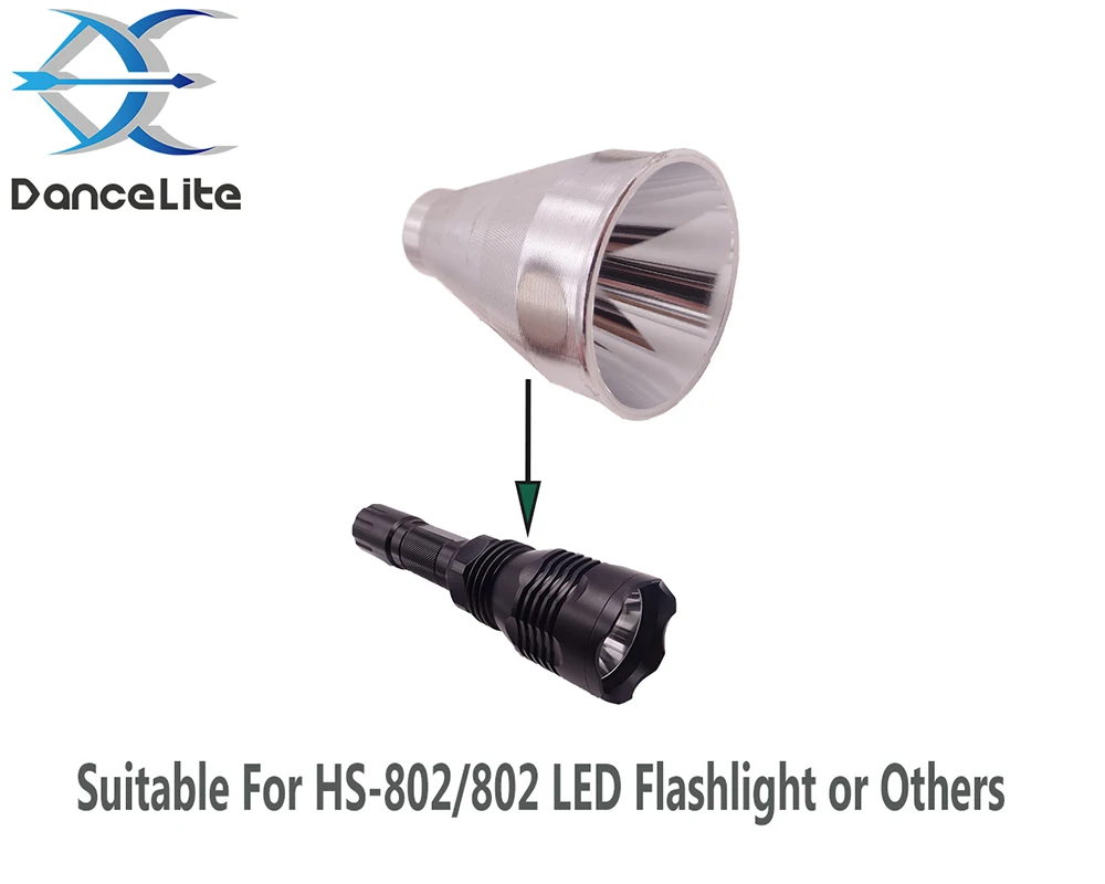 NEW (Dia:41.5mmxH:57.5mm) LED Flashlight Deep Reflector Aluminum Smooth SMO Torch Light Cup For Long Light Range