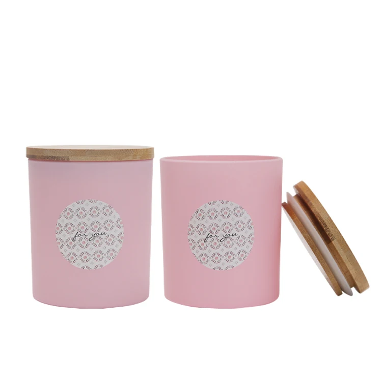 Wholesale Fancy Luxury 13 Oz 200ml 200g Empty Matte Black Amber Coloured Decorative Frosted Glass Candle Jar With Wooden