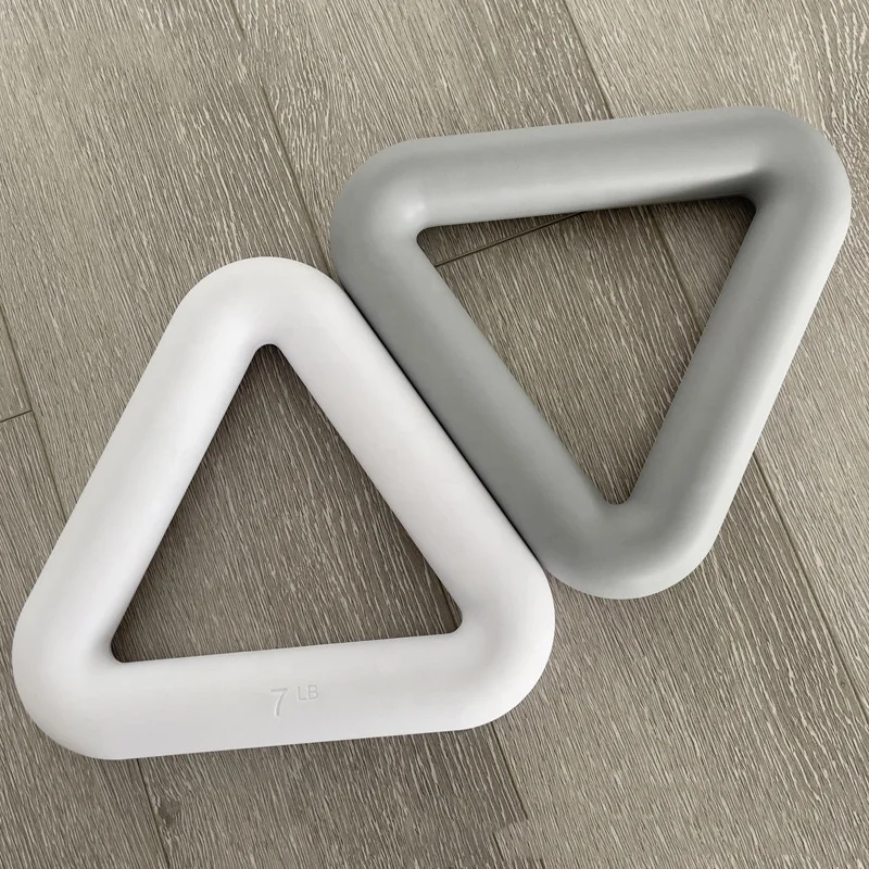 Custom Logo Multicolor 7lbs Non-Slip Waterproof Strength Training Silicone Power Ring Triangle Dumbbells Fitness Yoga Pilates