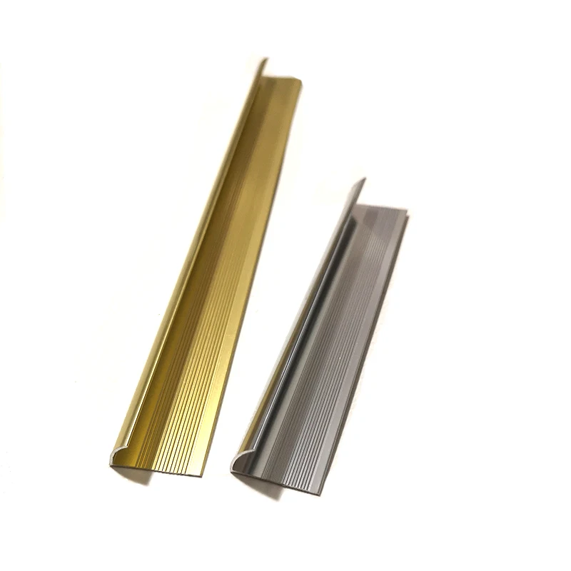 Aluminum Alloy Edging Edge Tile Strip Trims Bright Gold Surface Cant Transition Square Skirting Board
