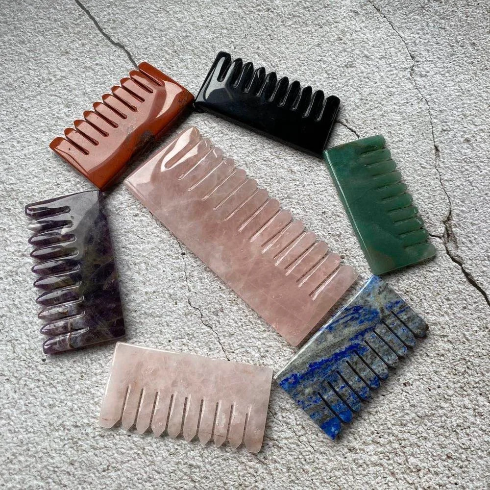 New product natural crystal healing crystal combs rose quartz obsidian crafts for wedding souvenir guests