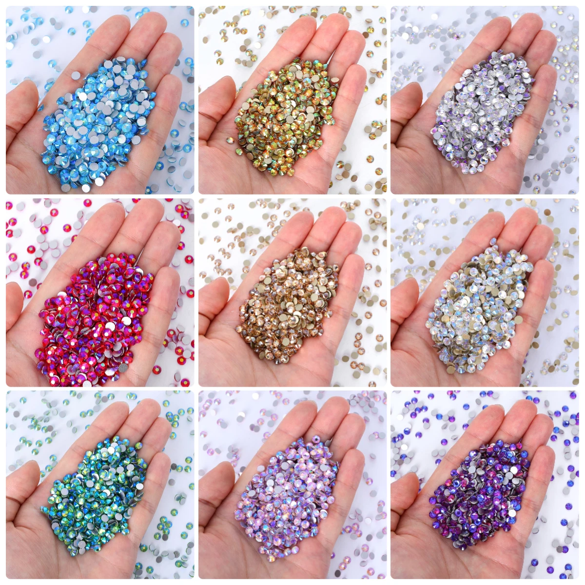 Wholesale Bling Bling Non Hotfix Brown Glass Rhinestones Nail Rhinestone For Nail Art Decoration