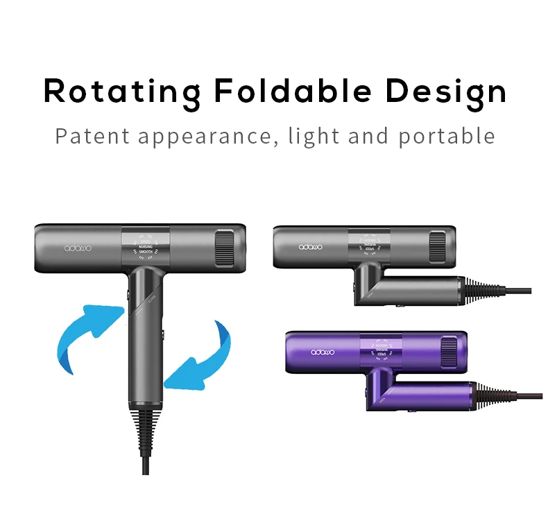 G20 1300W Power High Quality Fast Dry Low Noise Hair Dryer 3 Levels Speed Foldable With DC Motor Portable