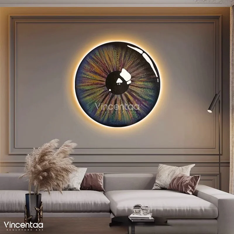 Vincentaa Modern Art Interior Wall Metal Art Abstract Design Eye Decorative Painting