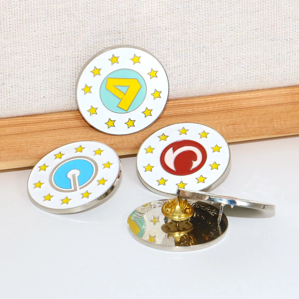 Design Custom Cute Funny Lucky Heart Star Logo Metal Hard Lapel Enamel Pins Badges For Party Costume