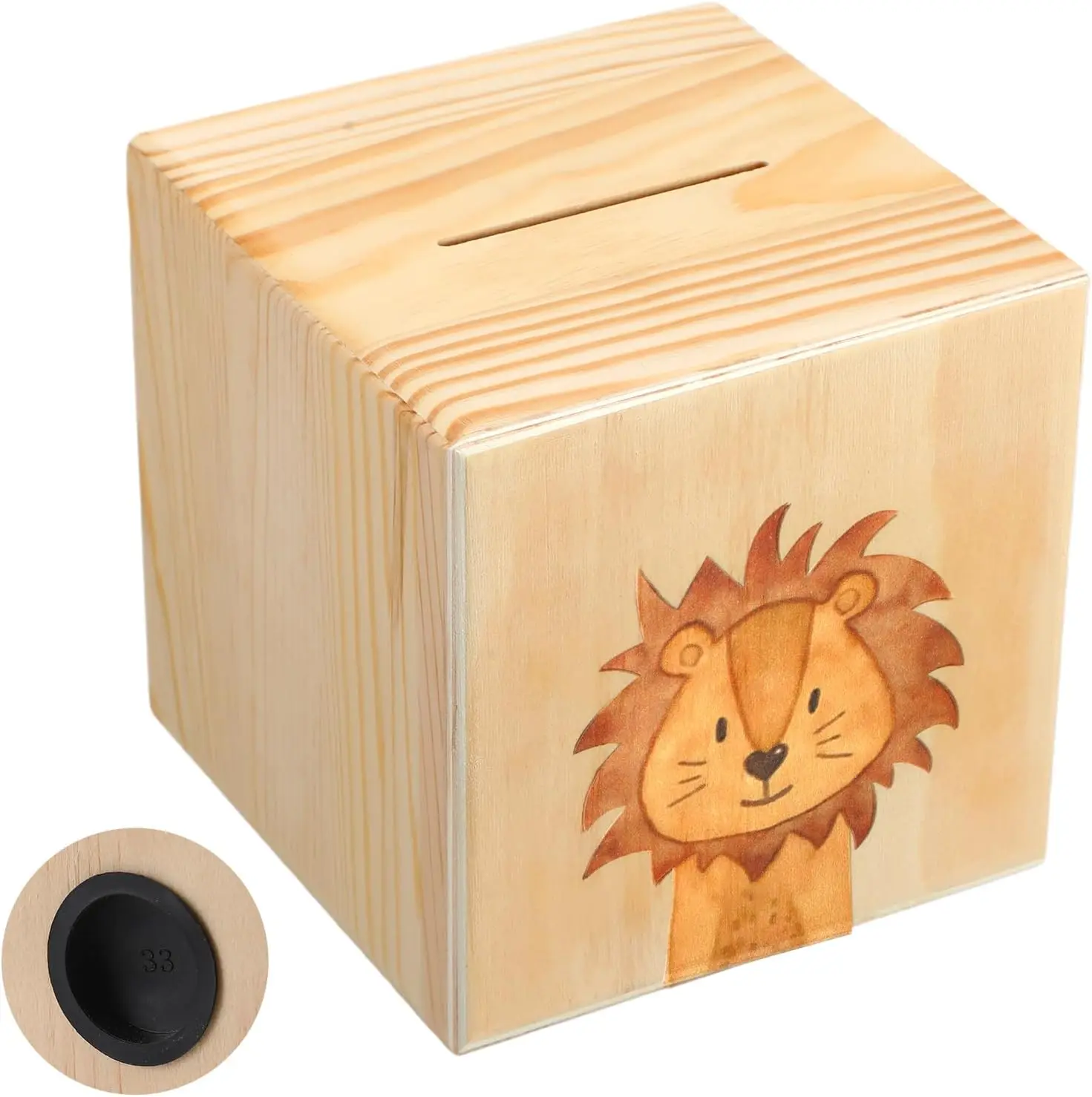 Wooden Money Box for Cash  Large Rustic Wooden Coin Bank for Boys Girls Pigyy Bank Gift Rustic Wooden Box Decorative Coin Bank