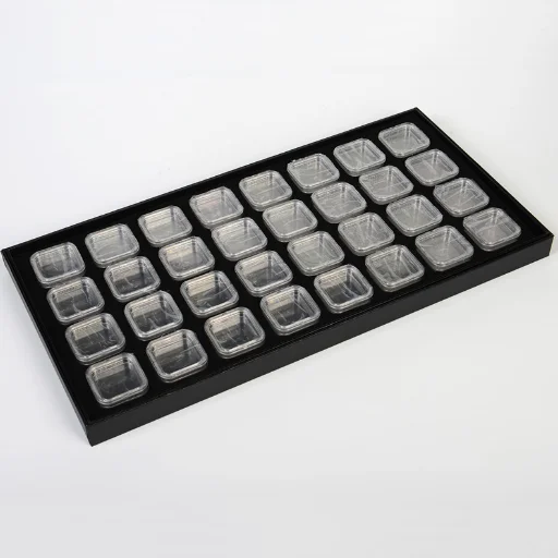 Diamond Gemstone Display Case Gem Jewelry Trinket Storage Container Tray