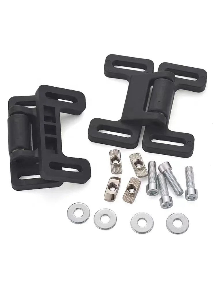 Black Nylon Hinge with Double Ball Catch Door Closers for Connecting Aluminum Profiles