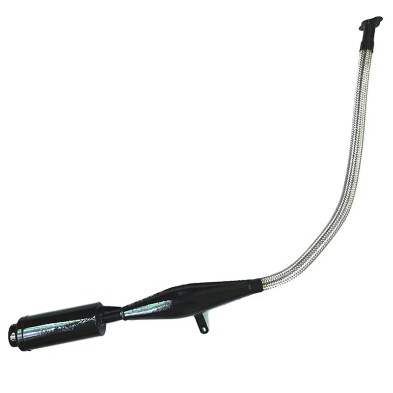 black soft 2 stroke motorized bike 49cc muffler for 80cc bicycle engine kit 50cc exhaust pipe racing parts