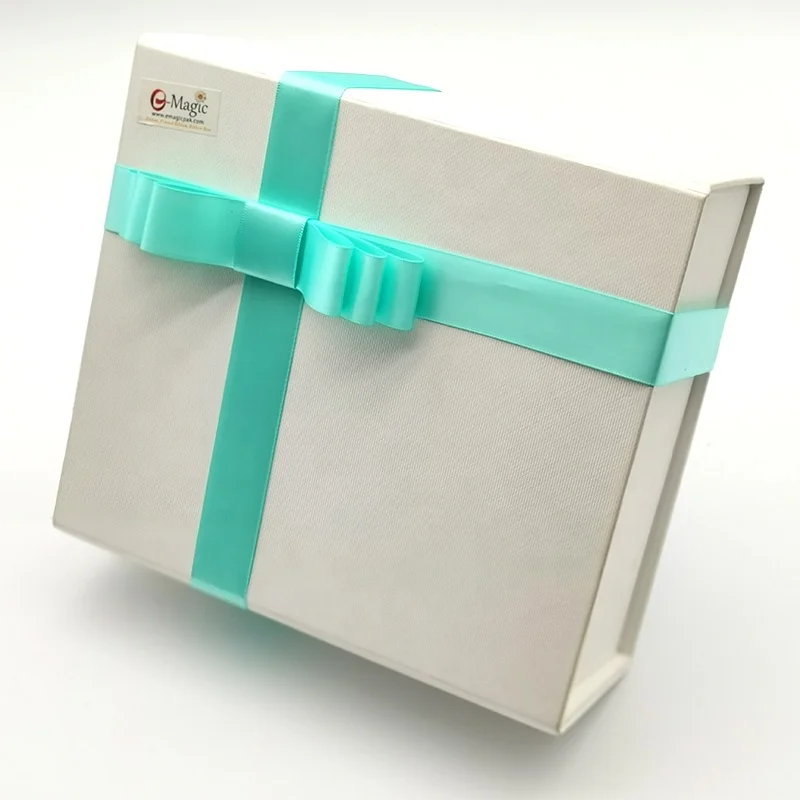 E-Magic  Source manufacturer Handmade three layer Satin Ribbon packing bow with self adhesive for gift box decoration