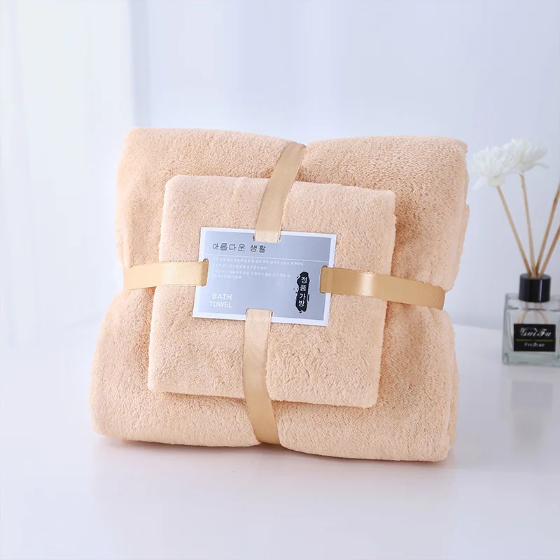 XIAOAO  High quality bath towel sets gift thick coral fleece soft absorbent face towel bath set bathroom towel sets luxury