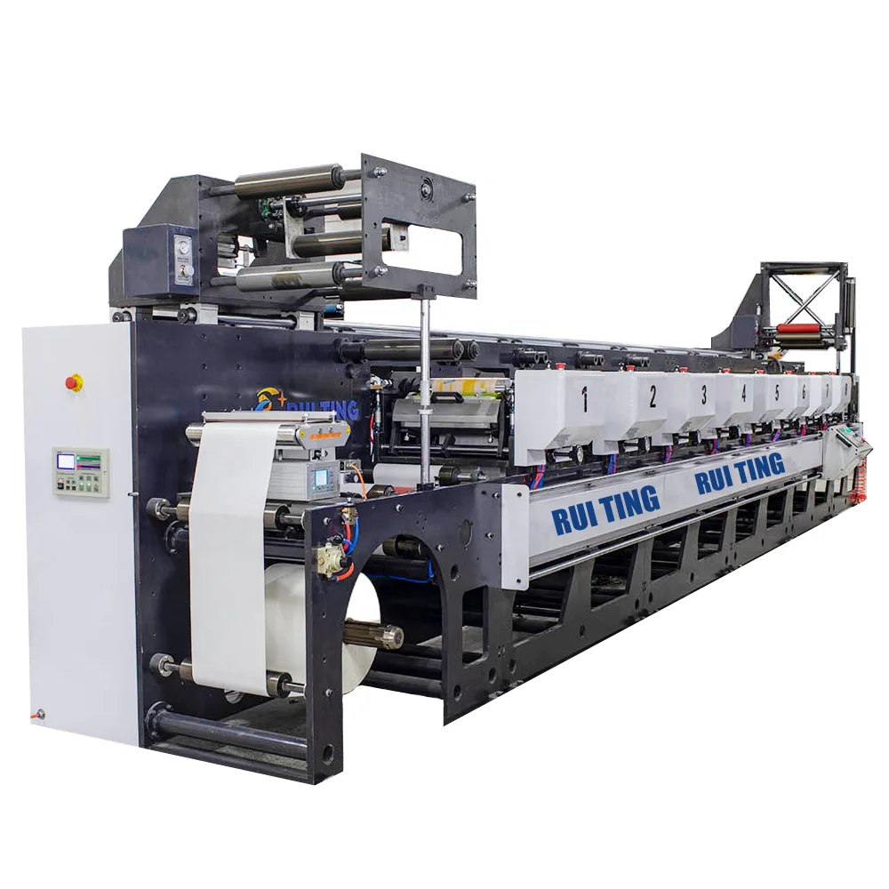 RTRY-350 China manufacturer price 6 color inline plastic sticker print machine with good quality