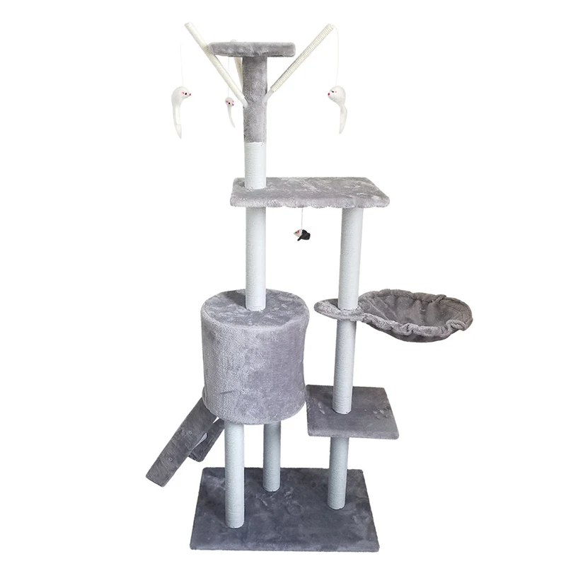 Cat Tree  Tower  Condo Sisal Scratching Posts with Jump Platform and Cat Ring Cat Furniture Activity Center Kitten Play