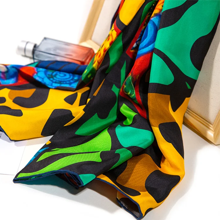 Elegent Ladies Cape Printed Shawl Manufacturing Imitated Silk Big Cotton Voile Fabric For Long Scarf Printed For Women Stylish