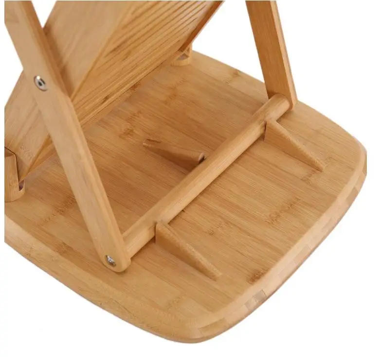 Bamboo Foldable Floor Magazine Brochure Rack